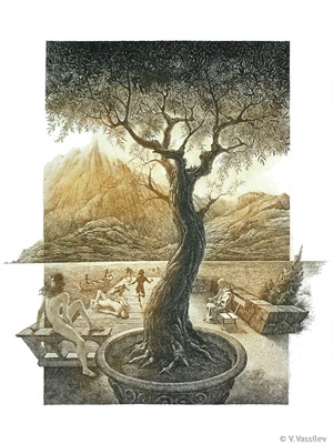 The Tree of Life. Vesselin Vassilev. Etching and aquatint.